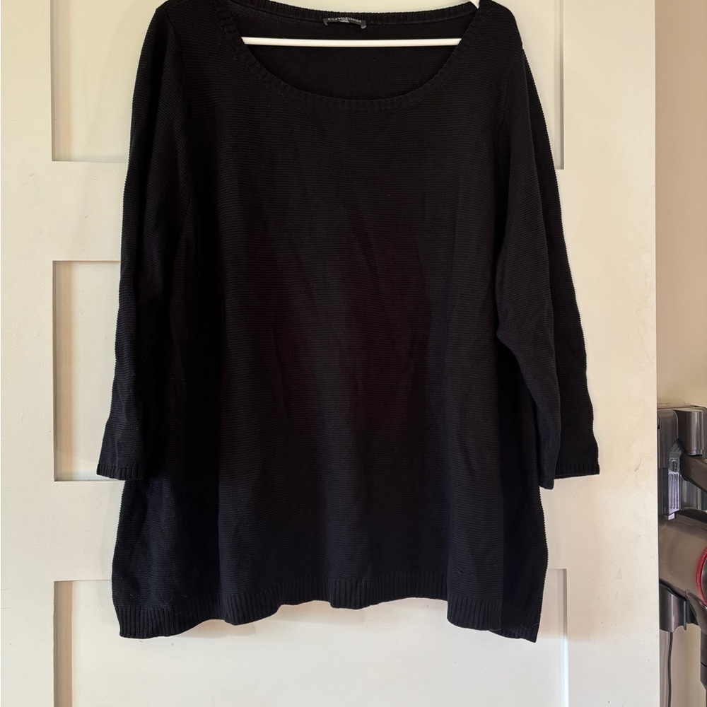 Eileen Fisher Elegant Black Scoop Neck Sweater